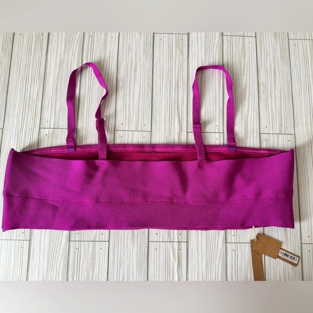 NWT | Skims | Swim Knit Bandeau Strapless Bikini Top in Lollipop Pink - Size 4X